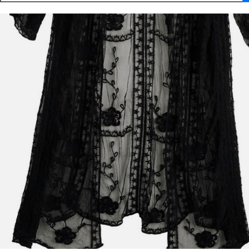 LC Lauren Conrad Black Lace Kimono - Picture 7 of 15